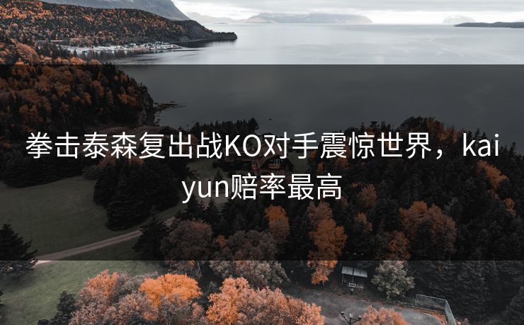拳击泰森复出战KO对手震惊世界，kaiyun赔率最高