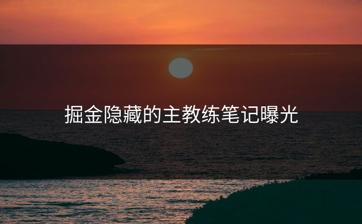 掘金隐藏的主教练笔记曝光