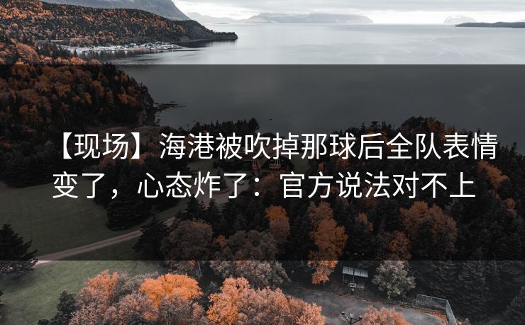 【现场】海港被吹掉那球后全队表情变了，心态炸了：官方说法对不上